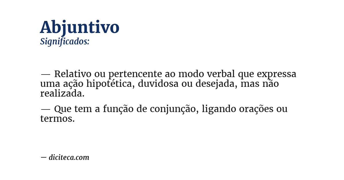 Significado de abjuntivo