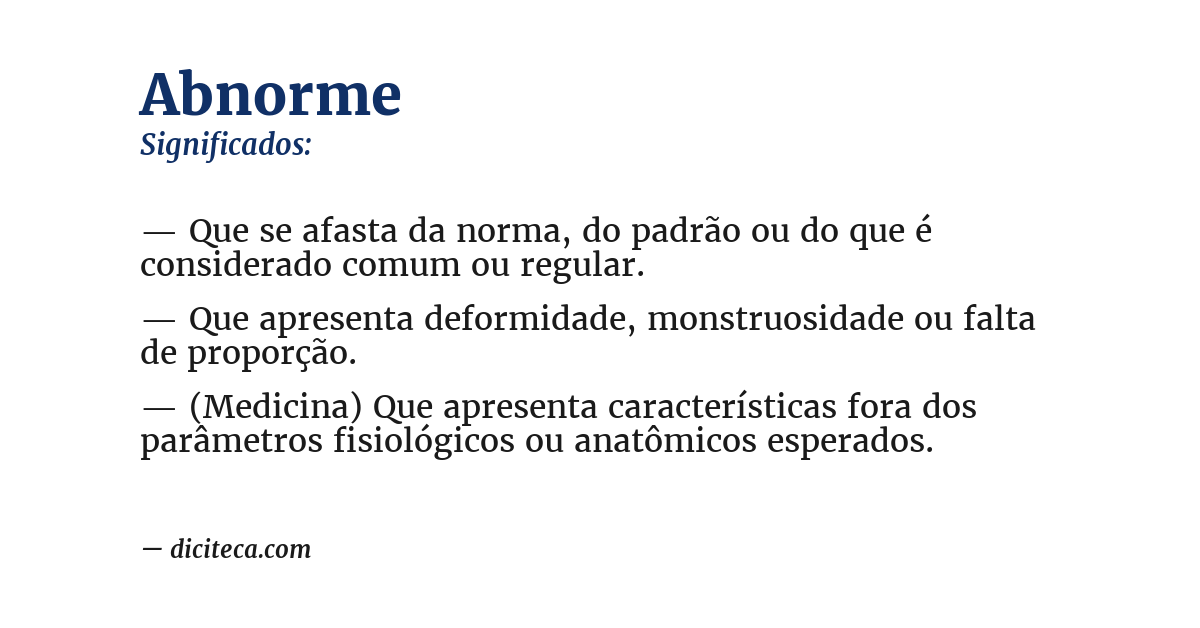 Significado de abnorme