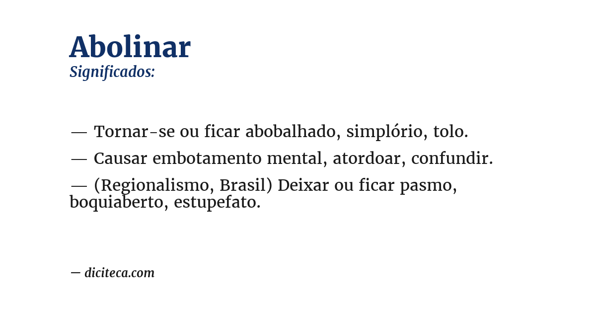 Significado de abolinar
