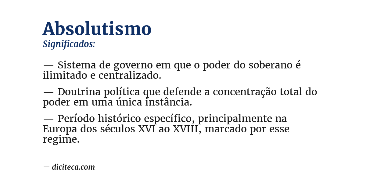 Significado de absolutismo