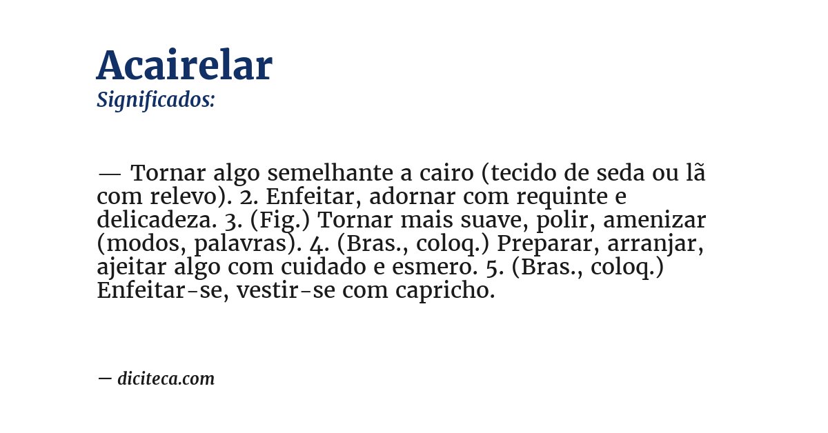 Significado de acairelar