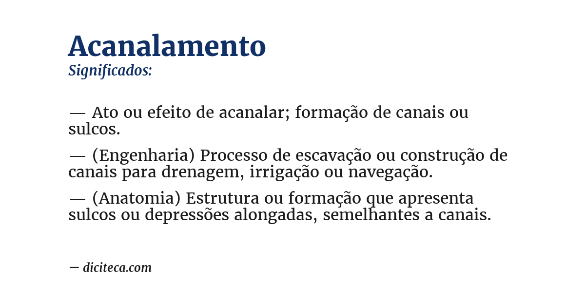 Significado de acanalamento