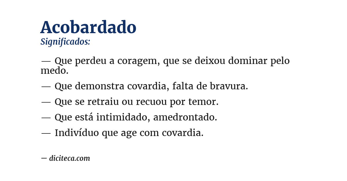Significado de acobardado