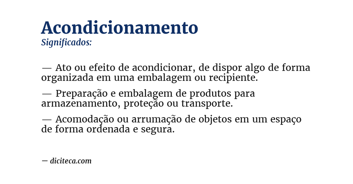 Significado de acondicionamento