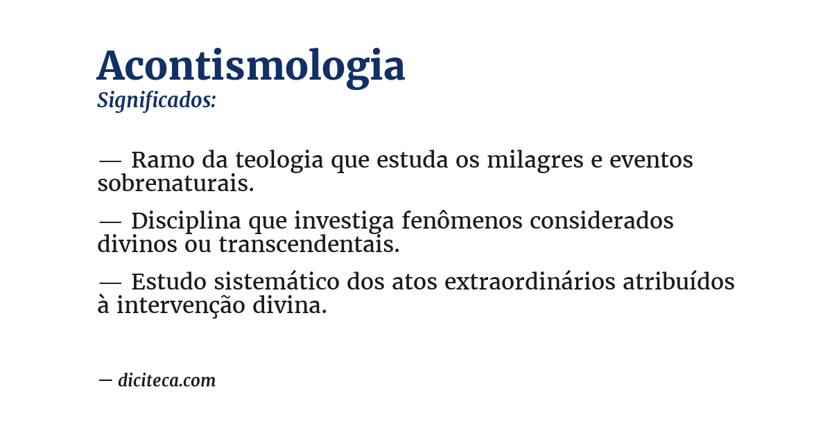 Significado de acontismologia