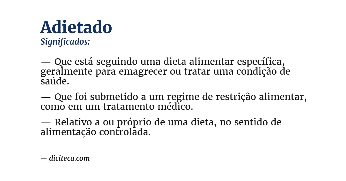 Significado de adietado