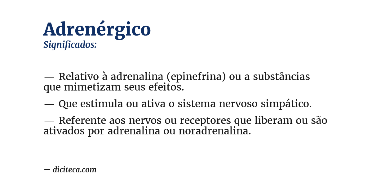 Significado de adrenérgico