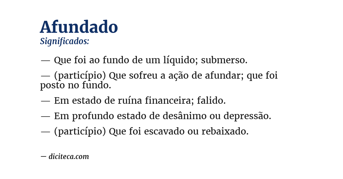 Significado de afundado