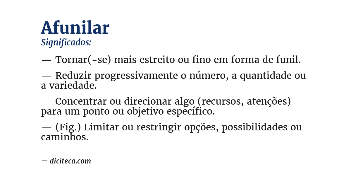 Significado de afunilar
