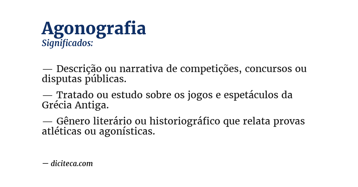 Significado de agonografia