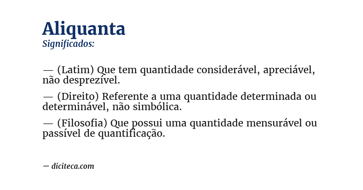 Significado de aliquanta