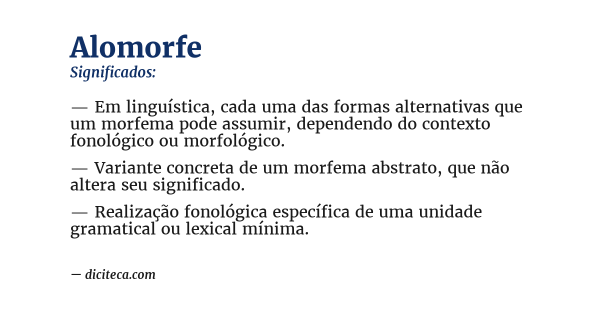 Significado de alomorfe