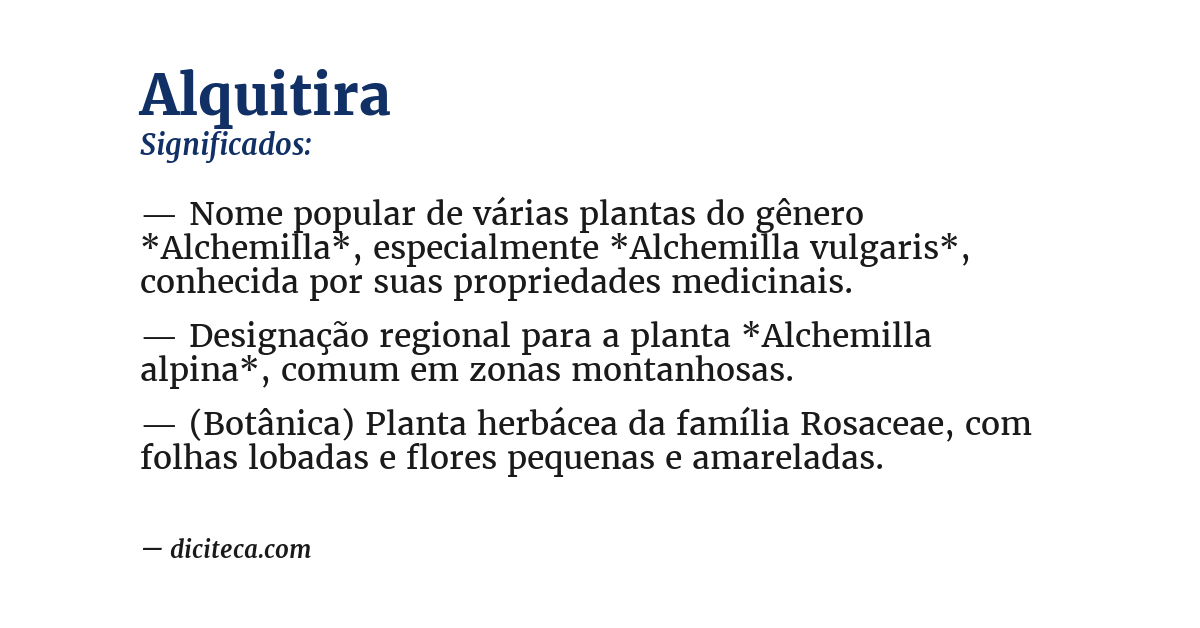 Significado de alquitira