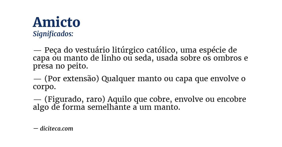 Significado de amicto