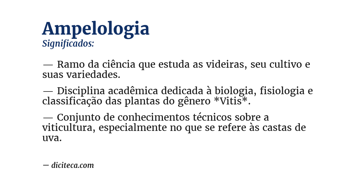 Significado de ampelologia