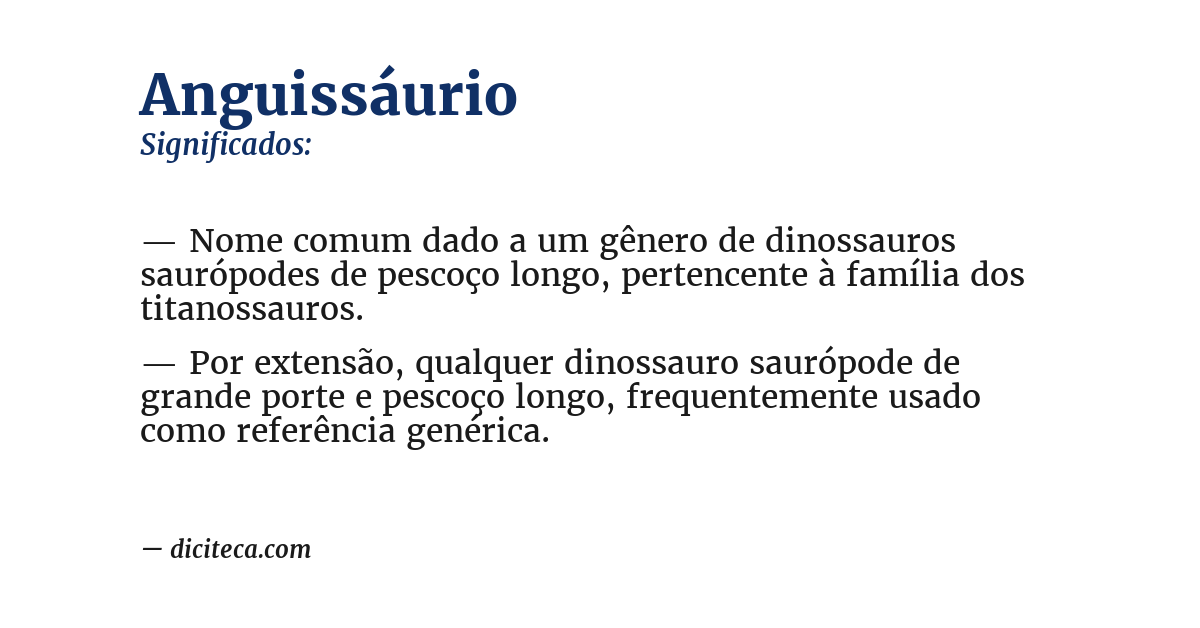 Significado de anguissáurio