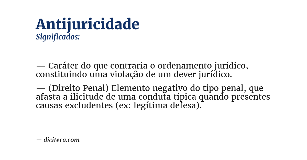Significado de antijuricidade