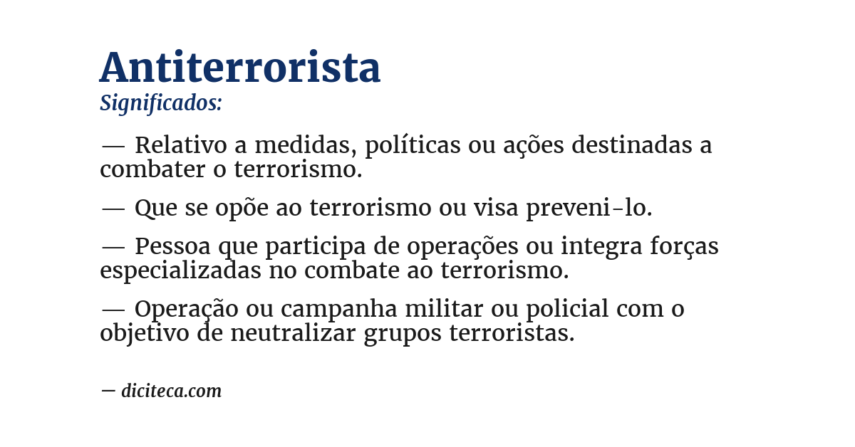 Significado de antiterrorista