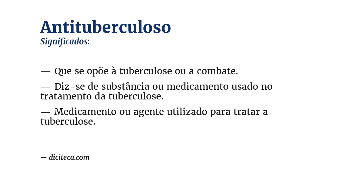 Significado de antituberculoso