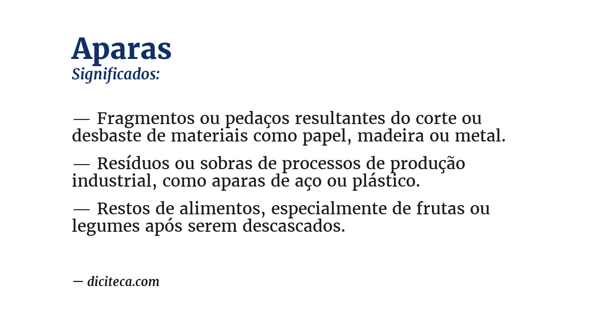 Significado de aparas