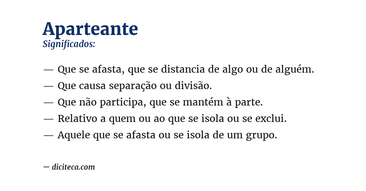 Significado de aparteante