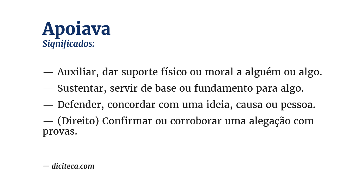 Significado de apoiava