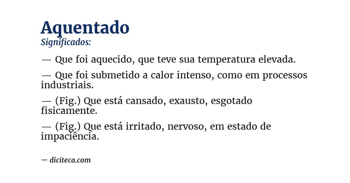 Significado de aquentado