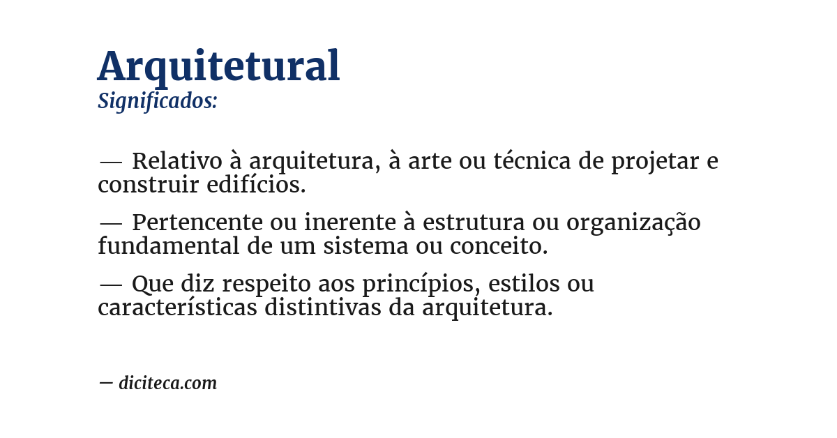 Significado de arquitetural
