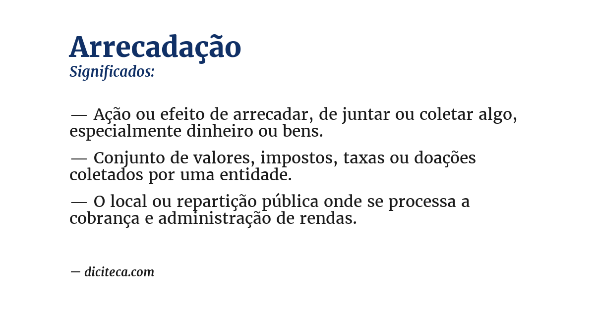 Significado de arrecadação