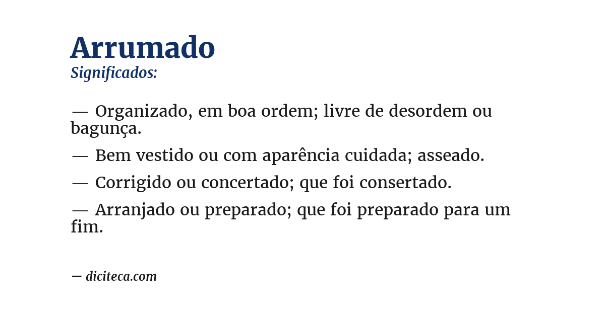 Significado de arrumado