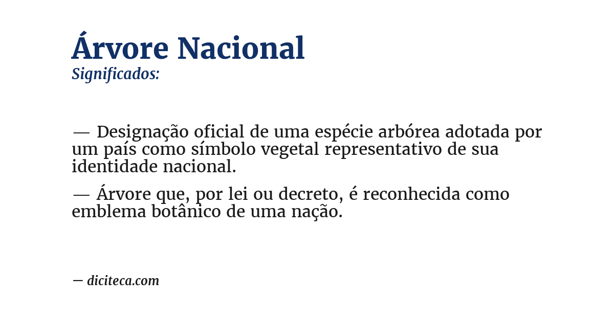 Significado de árvore nacional