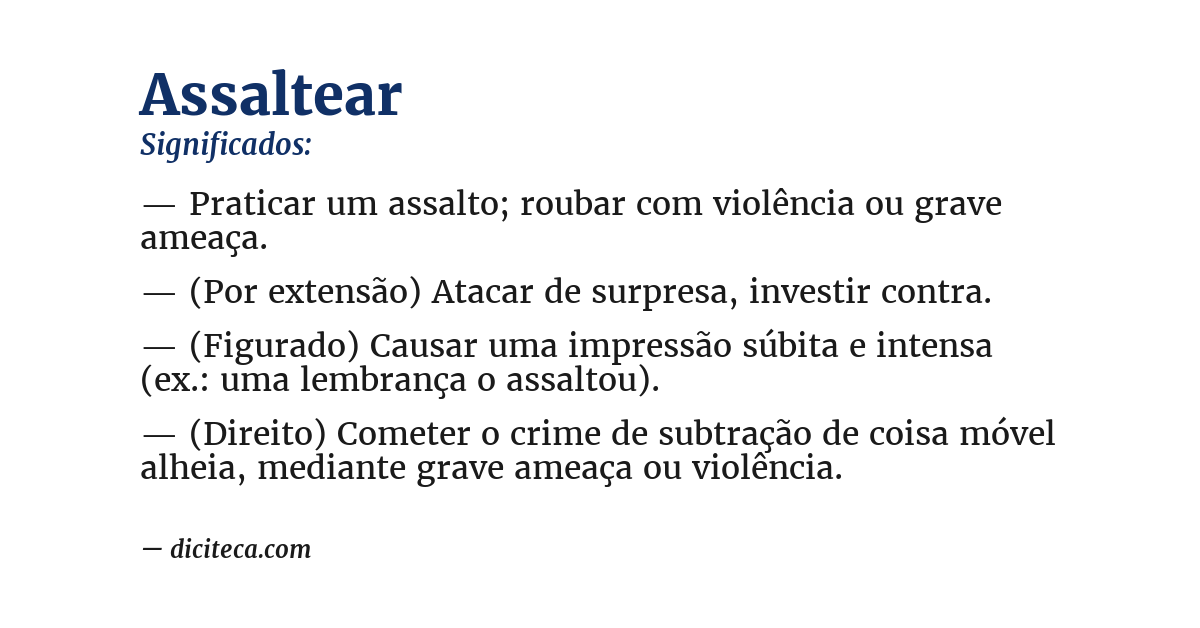 Significado de assaltear