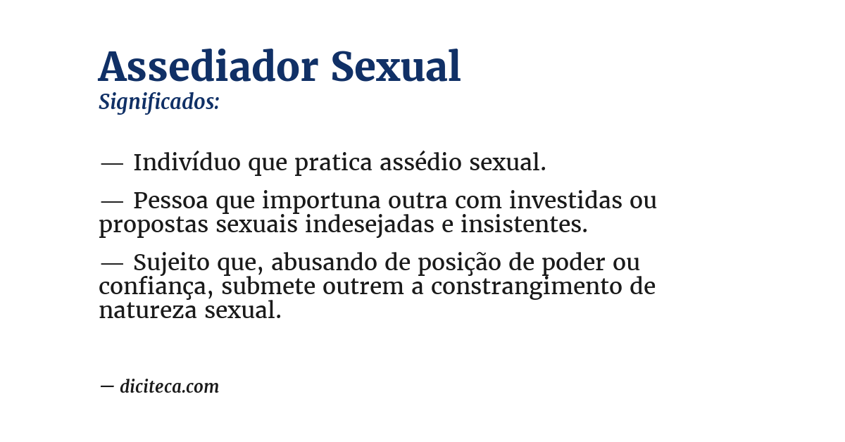 Significado de assediador sexual