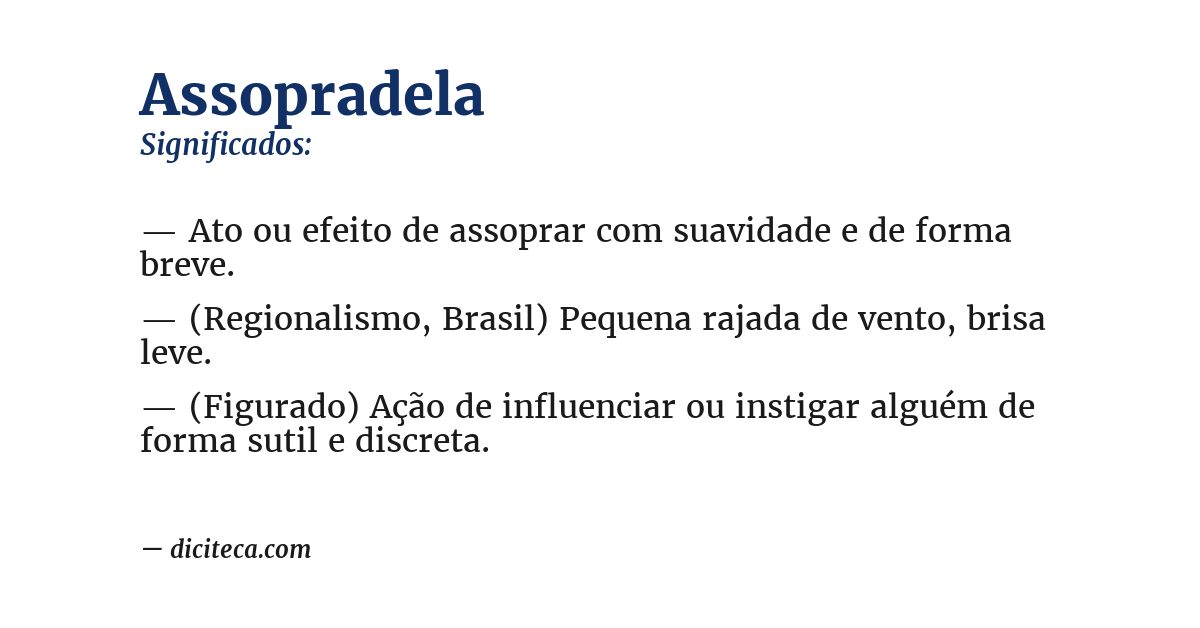 Significado de assopradela