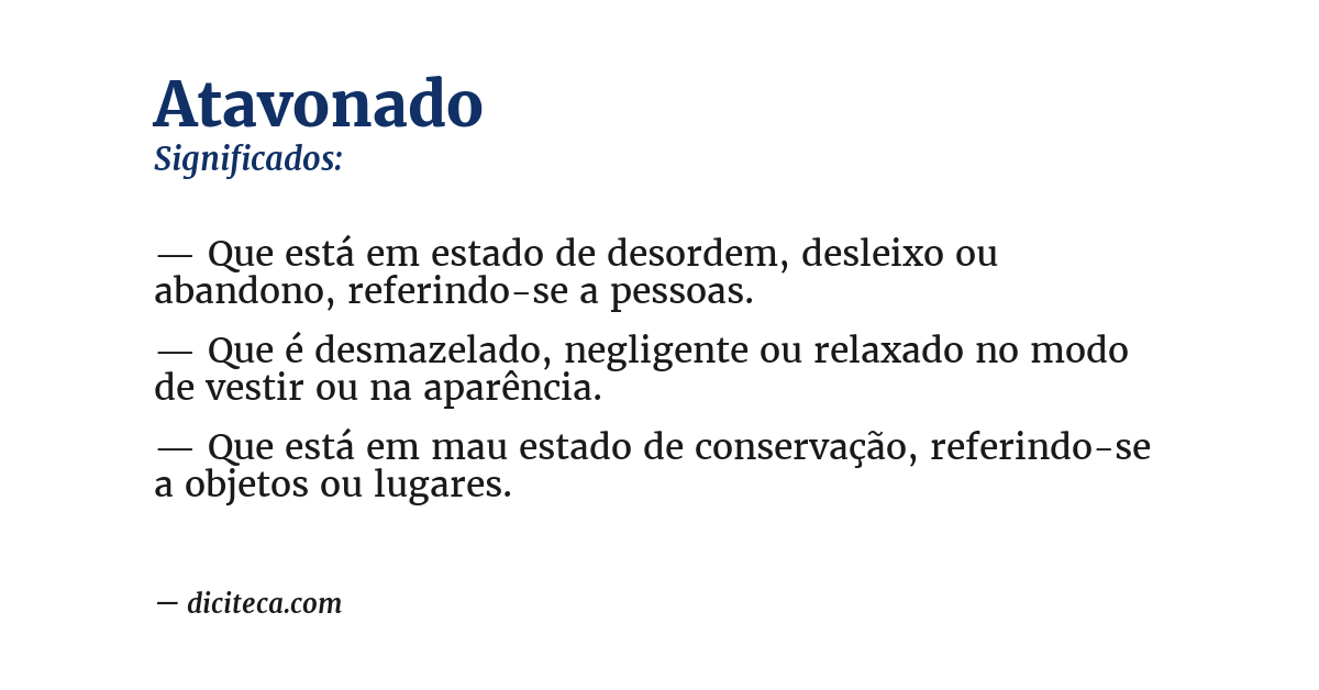 Significado de atavonado