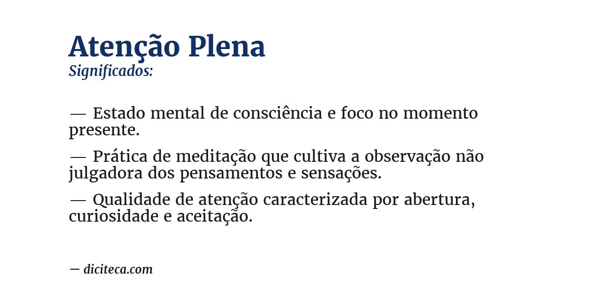 Significado de atenção plena