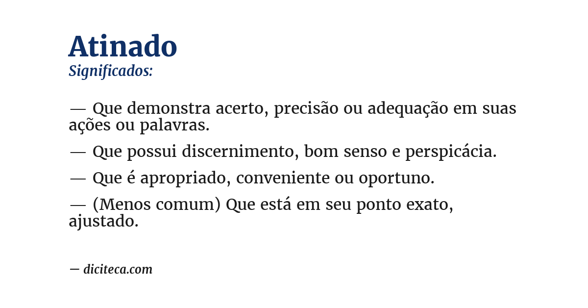 Significado de atinado