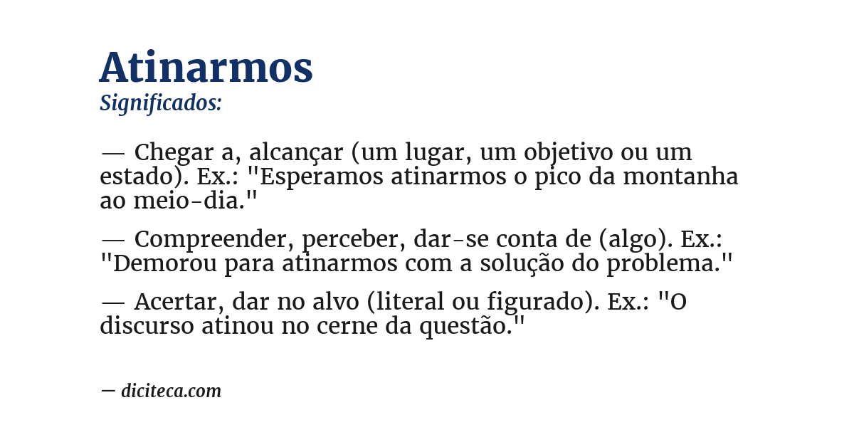 Significado de atinarmos