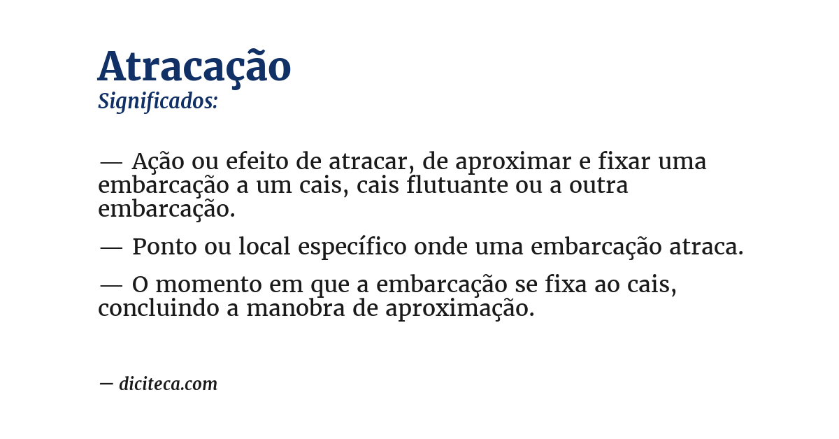 Significado de atracação