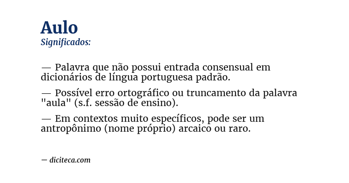 Significado de aulo