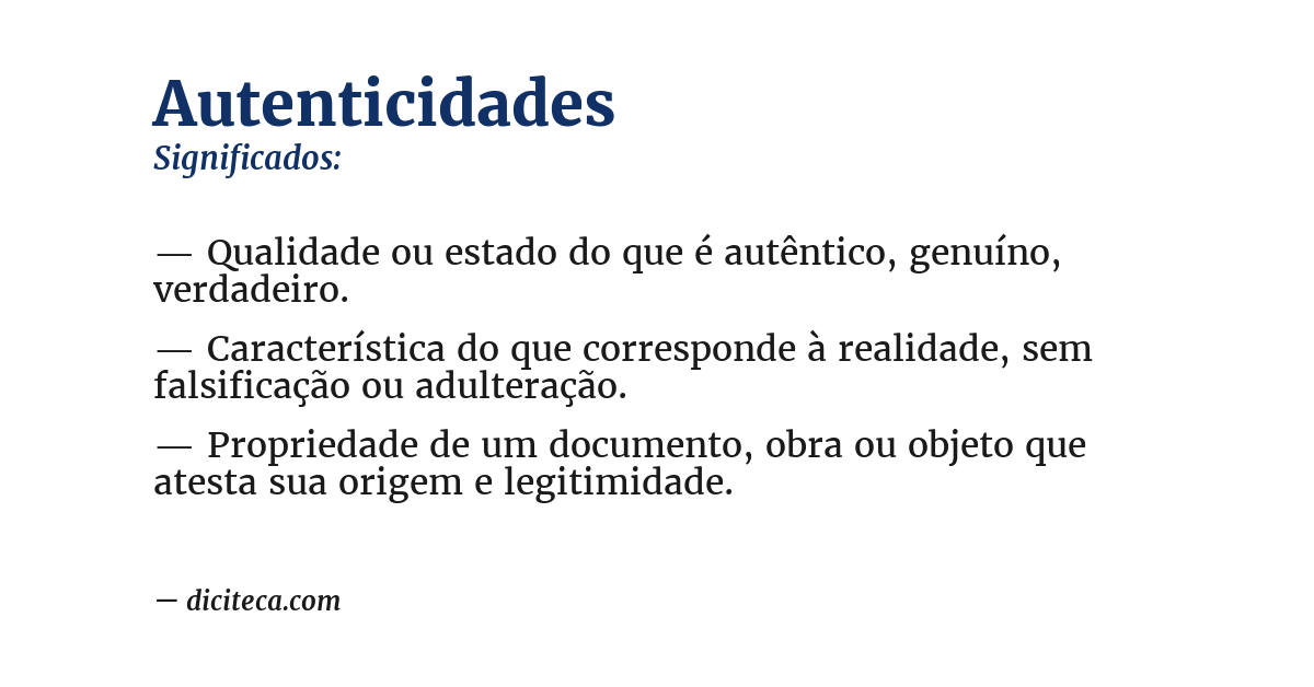 Significado de autenticidades