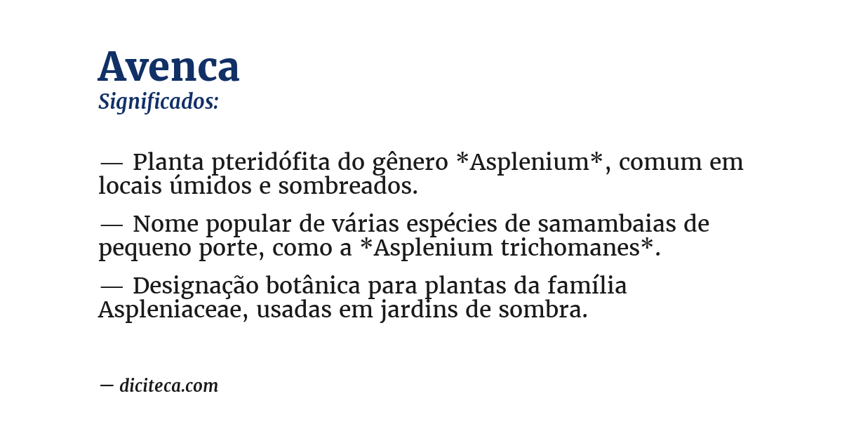 Significado de avenca