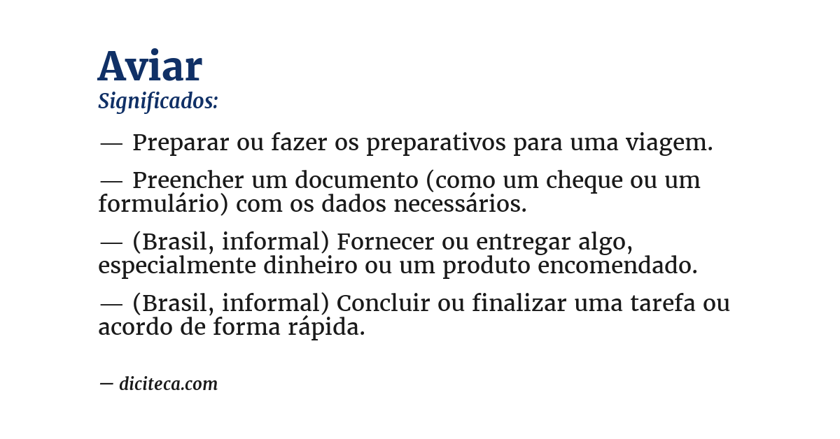 Significado de aviar