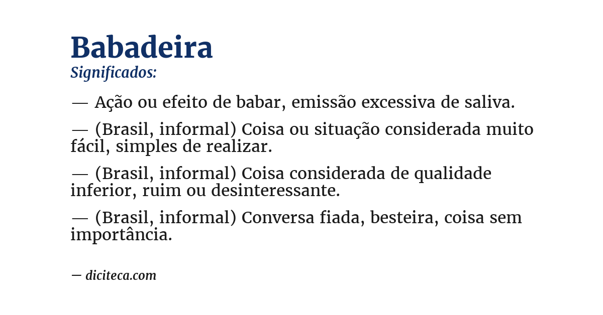 Significado de babadeira