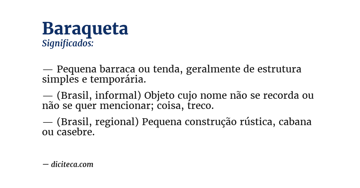 Significado de baraqueta