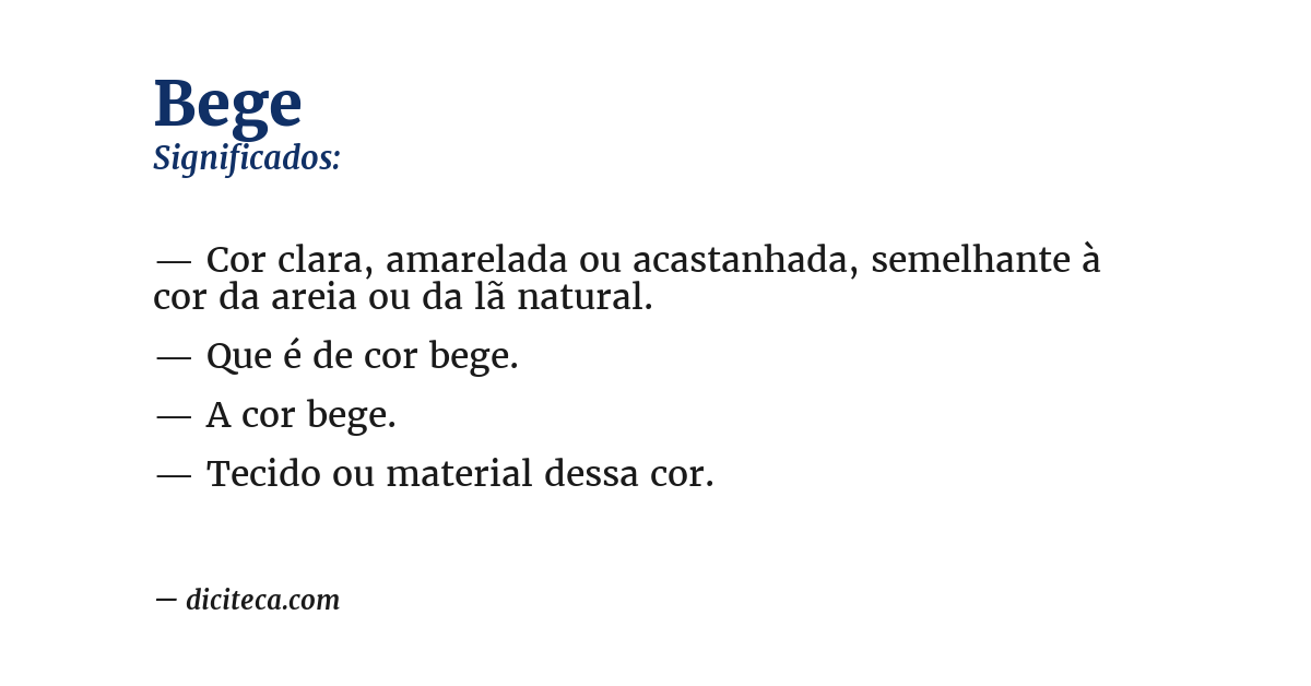Significado de bege