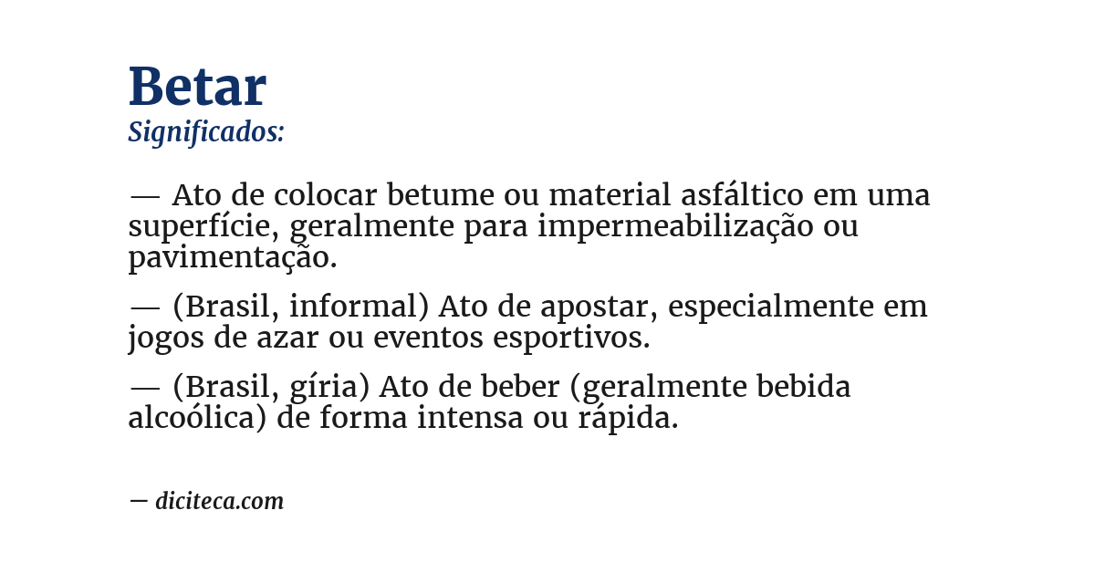 Significado de betar