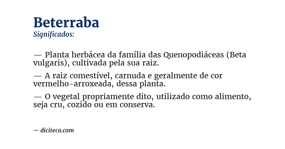 Significado de beterraba