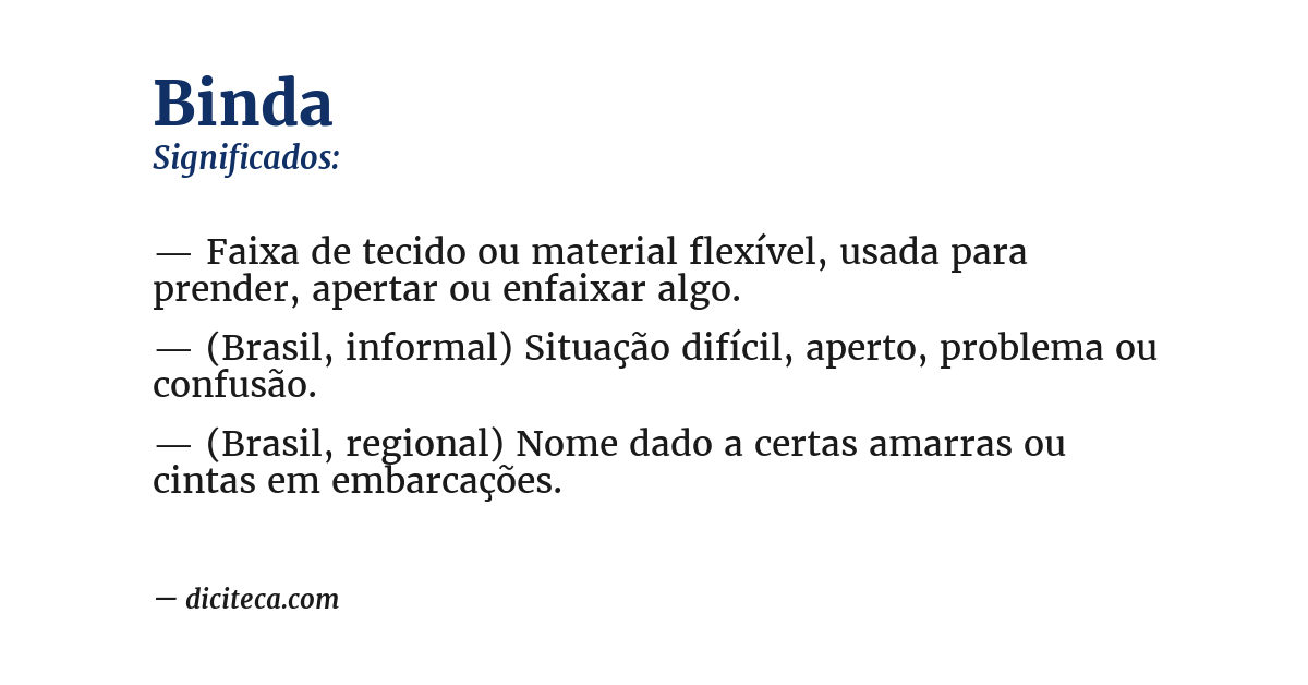 Significado de binda
