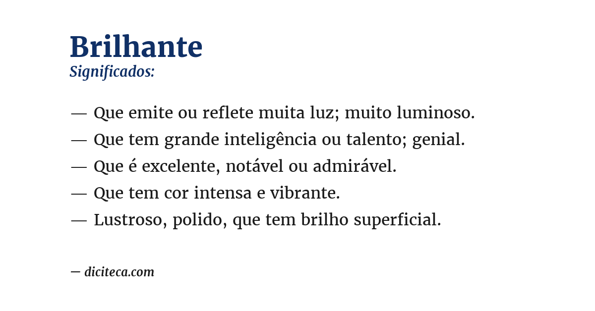 Significado de brilhante